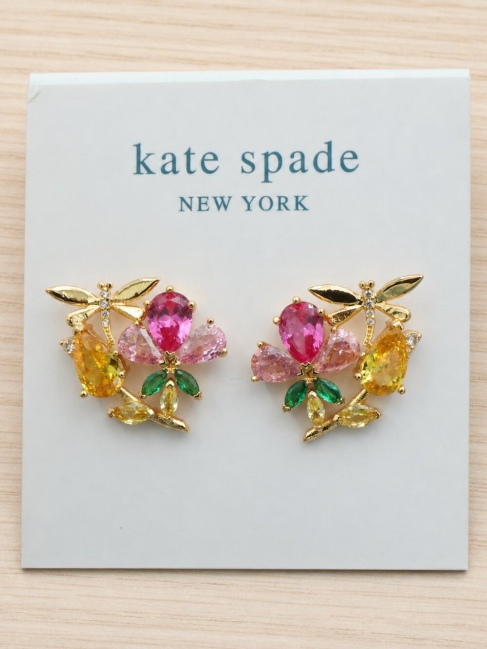 Crystal floral cluster earrings